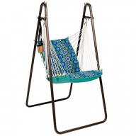 Soft Comfort Hanging Chair With Stand Jax Lagoon/Lagoon Solid