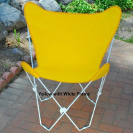 Butterfly Chair and Cover Combination w/White Frame