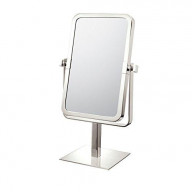 Rectangular Vanity Mirror with 3X/1X magnification in Brushed Nickel, by Mirror Image