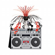 Boom Box Centerpiece (Pack Of 12)