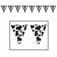 Cow Print Pennant Banner (Pack Of 12)