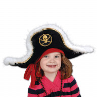 Plush Pirate Captain'S Hat - Adult (Pack Of 6)