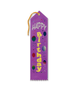 Happy Birthday Award Ribbon (Pack of 6)