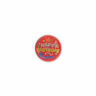 Happy Birthday Satin Button (Pack Of 6)