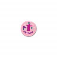 My 1st Birthday Satin Button (Pack of 6)