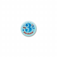 My 3Rd Birthday Satin Button (Pack Of 6)