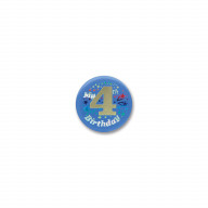 My 4Th Birthday Satin Button (Pack Of 6)
