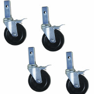 Pro-Series GSSI-C54P Heavy-Duty 5 Inch Hard Rubber Locking Caster- Set of 4