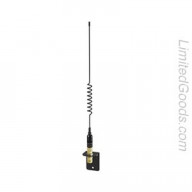 Shakespeare VHF 15in 5216 SS Black Whip Antenna - Bracket Included