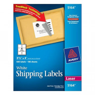 Avery White Shipping Labels with TrueBlock Technology for Laser Printers (3 1/3
