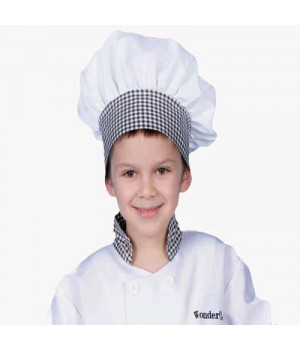 Black Gingham Chef Hat - Kids