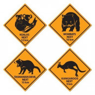Outback Rock Weekend Critter Crossing Sign Cutouts 4pk