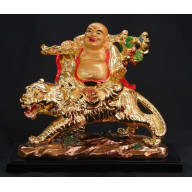 Laughing Buddha on Tiger