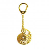 Golden Ammonite Snail Shell Amulet