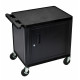 Luxor Black 2 Shelf A/V Cart W/ Cabinet 26