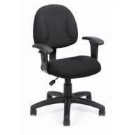 Boss Black Deluxe Posture Chair W/ Adjustable Arms