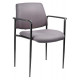 Boss Square Back Diamond Stacking Chair W/Arm In Grey
