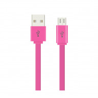 1METER FLAT DATA CABLE FOR MICRO-USB DEVICES PINK