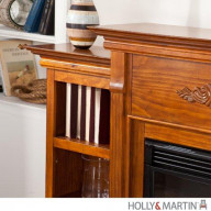 Holly & Martin Fredricksburg Electric Fireplace w/ Bookcases-Glazed Pi