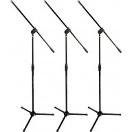 MC-40B Pro 3-Pack Mic Stand with Boom, Black