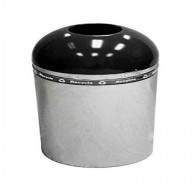 Decorative Dometop Recycling Containers Chrome with black accents 