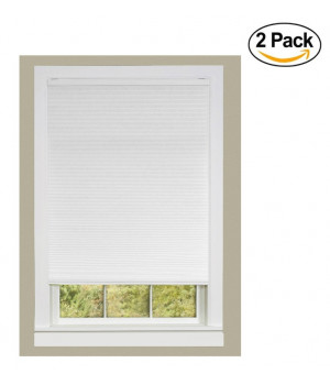 Achim Home Furnishings Honeycomb Pleated Cordless Window Shade, 33 by 64-Inch, White (Set of 2)