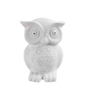 Simple Designs Porcelain Wise Owl Shaped Animal Light Table Lamp