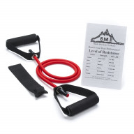 Black Mountain Products Single Resistance Band Red - Door Anchor and Starter Guide Included 25-30lbs