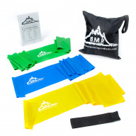 Black Mountain Products Therapy Exercise Bands with Resistance Band Carrying Case, Door Anchor and Starter Guide