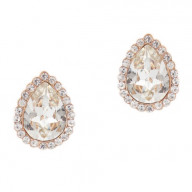 Wedding Earrings Oval Shape Rose Gold Stud Earrings