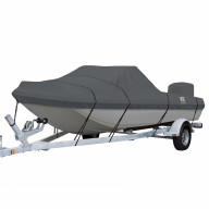 Classic Accessories StormPro Heavy Duty Tri-Hull Outboard Cover with Support Pole, Fits Boats 14'6