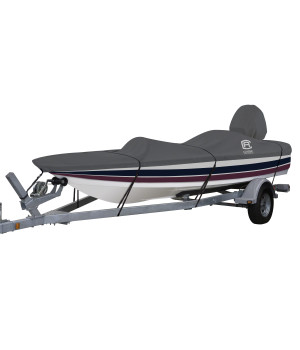 Classic Accessories StormPro Heavy Duty Outboard Ski-Boat Cover with Support Pole, Fits Boats 15'6