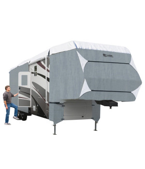 Classic Accessories OverDrive PolyPRO 3 Deluxe 5th Wheel Cover or Toy Hauler Cover, Fits 29' - 33' RVs - Max Weather Protection with 3-Ply Poly Fabric Roof RV Cover (80-348-173101-RT)