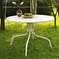 GRIFFITH METAL DINING TABLE IN WHITE FINISH