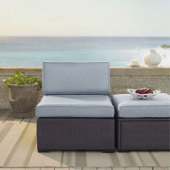 BISCAYNE ARMLESS CHAIR WITH MIST CUSHIONS