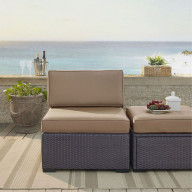 BISCAYNE ARMLESS CHAIR WITH MOCHA CUSHIONS