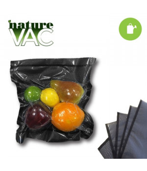 NatureVAC 15''x20'' Precut Vacuum Seal Bags Black/Clear - 50pack