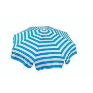 Italian 6 ft Umbrella Acrylic Stripes Turquoise and White - Patio Pole