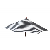 Euro 9ft Umbrella Black and White Stripe - Patio Pole