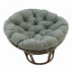 42-Inch Rattan Papasan Chair with Solid Twill Cushion -Grey
