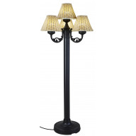 Versailles Floor Lamp 19450 with Black Body and Stone Wicker Shades