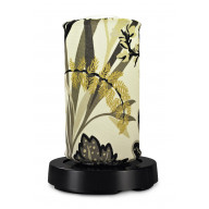 PatioGlo LED Table Lamp, Bright White, Fishbowl Caviar Fabric Cover 59800