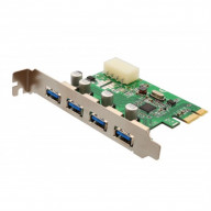 PCI-Express USB 3.0 4-Port Card, VIA Chipset, Molex Power