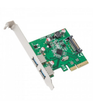 PCI-Express 2.0 x4, 2-Port USB 3.1 Type-A Controller Card, ASMedia ASM1142A Chipset, with Low Profile Bracket