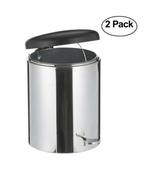 Witt 2240SS Stainless Steel Step On Metal Biohazard Waste Container, 4gal Capacity, 11-1/2