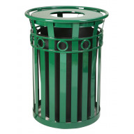Trash receptacle and flat top lid Green 