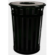Trash receptacle with flat top Black 