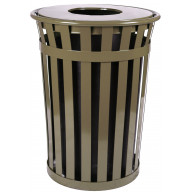 Trash receptacle with flat top Brown 