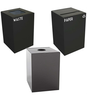 Witt Industries Steel 24-Gallon Geo Cube Recycling Container, Round Opening, Legend 
