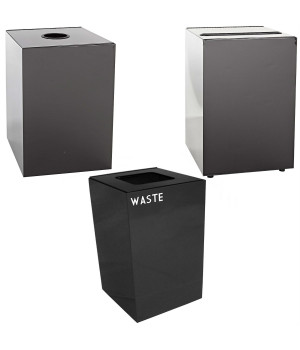 Witt Industries Steel 28-Gallon Geo Cube Recycling Container, Round Opening, Legend 